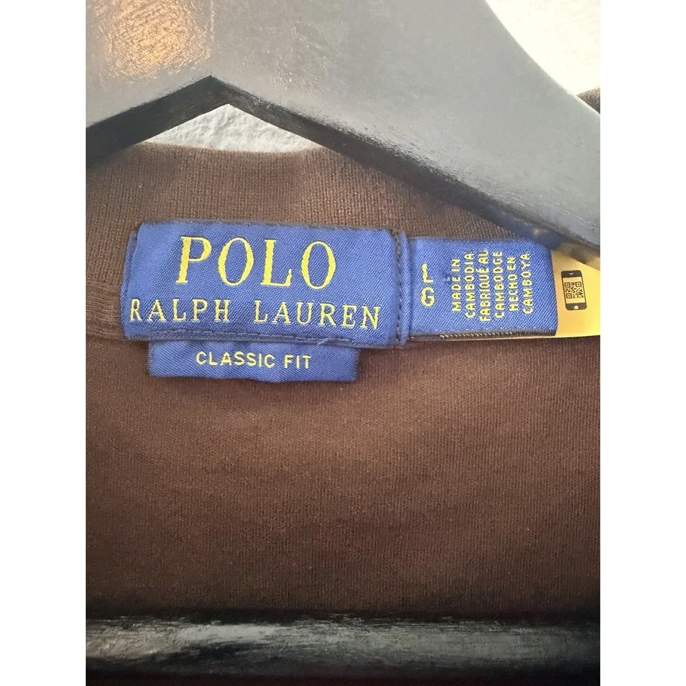 Polo Ralph Lauren Men's Classic Fit Polo Shirt Large Brown Short Sleeve